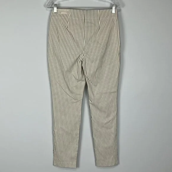 Chicos Womens So Slimming Brigitte Striped Button Ankle Pants Tan Neutral size 2 - Picture 12 of 15